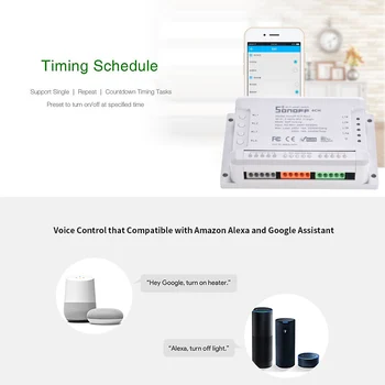Sonoff 4CH R2 Smart Wifi Switch 433MHz RF Wifi Light Switch 4 Gang Inching Interlock Smart Home With Alexa
Sonoff 4CH R2 Smart Wifi Switch 433MHz RF Wifi Light Switch 4 Gang Inching Interlock Smart Home With Alexa
