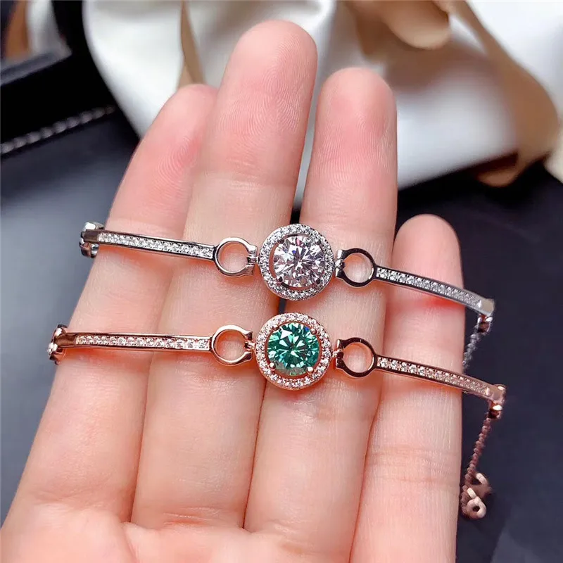 1 carat white green moissan diamond bracelet woman S925 sterling silver fine wedding jewelry
1 carat white green moissan diamond bracelet woman S925 sterling silver fine wedding jewelry