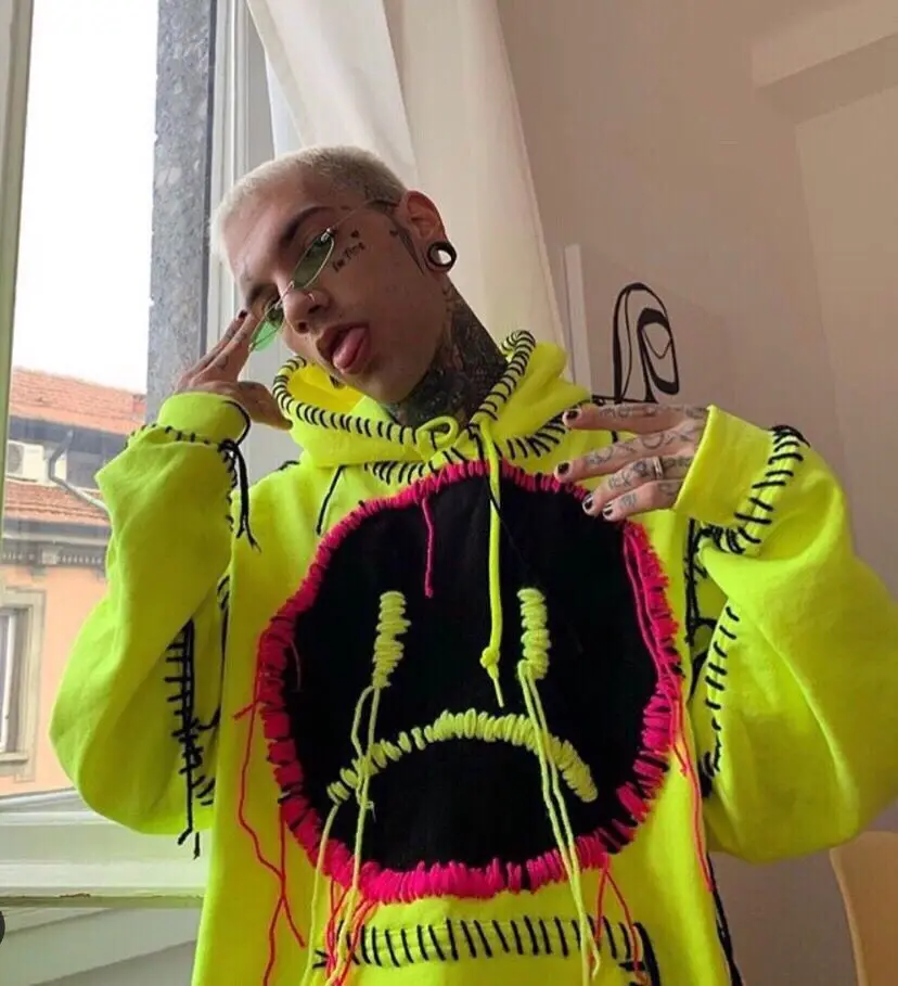 Худи y2k винтажное худи Kawaii hoodiesStreet в стиле хип-хоп темно-черное готические |