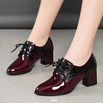 2020 Spring Autumn Women's Shoes Woman High Heels Pointed Toe Women Pumps Square Heel Sheepskin Leather Red Black X0101
2020 Spring Autumn Women's Shoes Woman High Heels Pointed Toe Women Pumps Square Heel Sheepskin Leather Red Black X0101