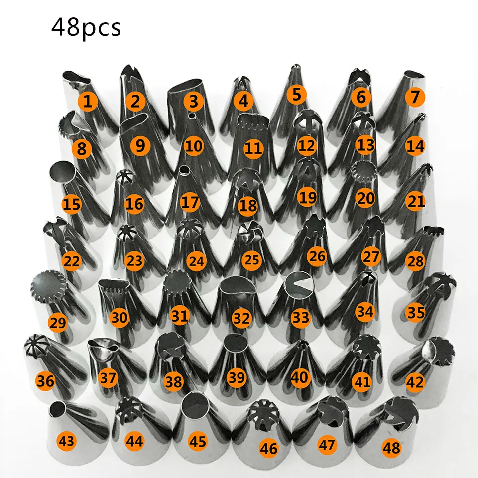 48Pcs Complete Cake Decorating Nozzle Sets Cream Pastry Icing Piping Tool Fondant Confectionery Tip Spout Stainless Steel Baking
48Pcs Complete Cake Decorating Nozzle Sets Cream Pastry Icing Piping Tool Fondant Confectionery Tip Spout Stainless Steel Baking