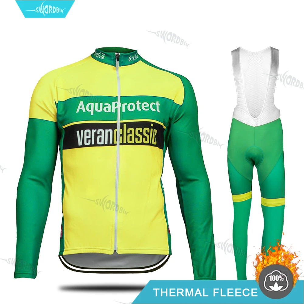 Pro Team Cycling Jersey Men Winter Clothing Cycling Set Thermal Fleece Warm Thicken Long Sleeve Jersey MTB Clothes Bib Pants Set
Pro Team Cycling Jersey Men Winter Clothing Cycling Set Thermal Fleece Warm Thicken Long Sleeve Jersey MTB Clothes Bib Pants Set