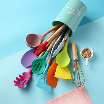 12PCS Silicone Cooking Utensils Set Non-Stick Spatula Shovel Wooden Handle Cooking Tools Set With Storage Box Kitchen Tools
12PCS Silicone Cooking Utensils Set Non-Stick Spatula Shovel Wooden Handle Cooking Tools Set With Storage Box Kitchen Tools