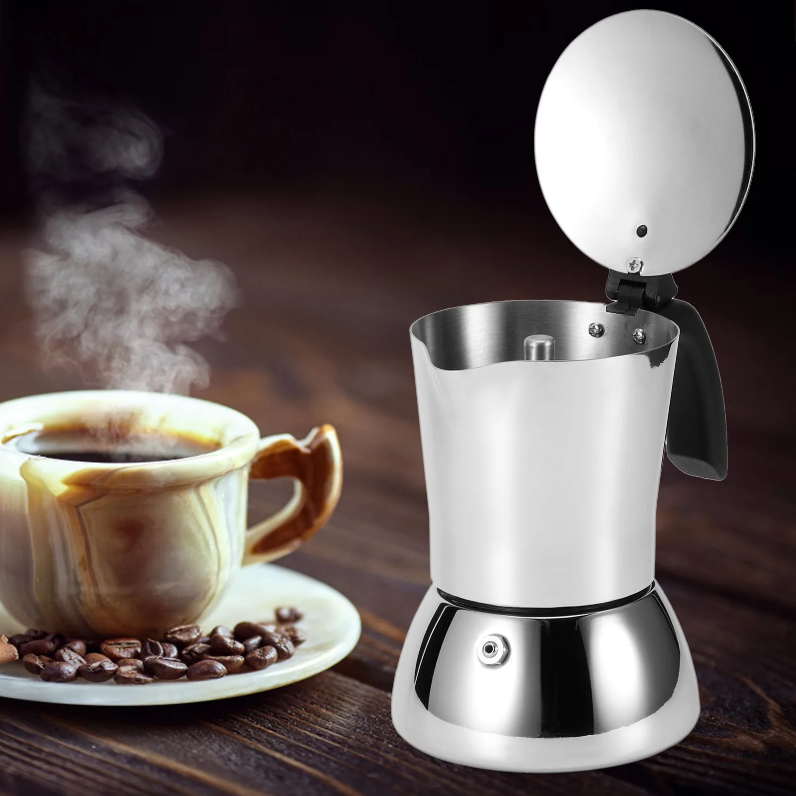 304 Stainless Steel Coffee Maker Mocha Pot Extraction Kettle for Home Coffee Shop Use Kitchen Appliances
304 Stainless Steel Coffee Maker Mocha Pot Extraction Kettle for Home Coffee Shop Use Kitchen Appliances