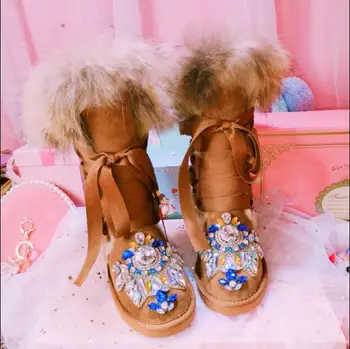 Sheepskin One Piece Hairy Heavy Industry Europe and America Wild Diamond High Tube Flat Female Cotton Shoes Snow Boots
Sheepskin One Piece Hairy Heavy Industry Europe and America Wild Diamond High Tube Flat Female Cotton Shoes Snow Boots
