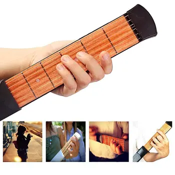 Portable Pocket Guitar 6 Fret Model Wooden Practice 6 Strings Guitar Trainer Tool Gadget for Beginners
Portable Pocket Guitar 6 Fret Model Wooden Practice 6 Strings Guitar Trainer Tool Gadget for Beginners