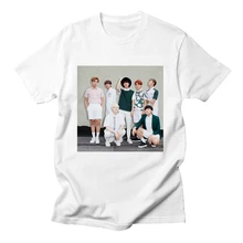 여름 코튼 kpop t 셔츠 방탄 소년 랩 몬스터 t-셔츠 여성 반팔 웃긴 락 k-pop 의류 반팔 여성(China)