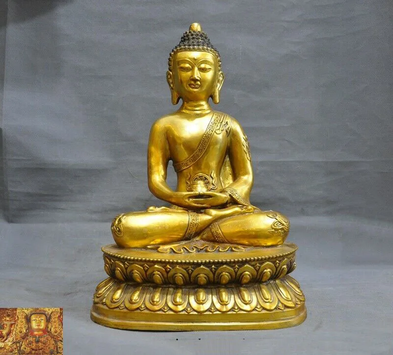 wedding decoration 16"Old Tibet Buddhism Bronze Gilt Shakyamuni Shakya Mani Medicine Buddha statue
wedding decoration 16"Old Tibet Buddhism Bronze Gilt Shakyamuni Shakya Mani Medicine Buddha statue