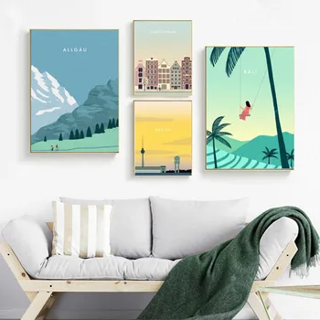 Nordic Art Prints Scenery Canvas Painting Allgaeu Mountain Amsterdam Bali Berlin Travel Poster Modular Home Decor Wall Pictures
Nordic Art Prints Scenery Canvas Painting Allgaeu Mountain Amsterdam Bali Berlin Travel Poster Modular Home Decor Wall Pictures