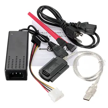 Data Cable Converter Cable USB 2.0 to IDE SATA 2.5 3.5 HDD Power Adapter Cable USA Type for Hard Disks CD DVD COMBO Device
Data Cable Converter Cable USB 2.0 to IDE SATA 2.5 3.5 HDD Power Adapter Cable USA Type for Hard Disks CD DVD COMBO Device