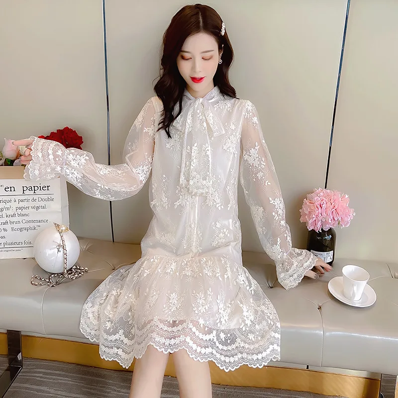 2020 Spring Early Spring New Style Sweet Bow of LED Embroidered Mesh Dress Women's over-the-Knee Ladies' Dress
2020 Spring Early Spring New Style Sweet Bow of LED Embroidered Mesh Dress Women's over-the-Knee Ladies' Dress