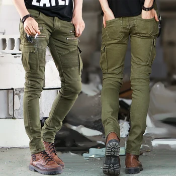 Green Black Denim Biker Jeans Mens Skinny 2020 Runway Distressed Slim Elastic Jeans Hip Hop Washed Skateboard Trouers Streetwear
Green Black Denim Biker Jeans Mens Skinny 2020 Runway Distressed Slim Elastic Jeans Hip Hop Washed Skateboard Trouers Streetwear