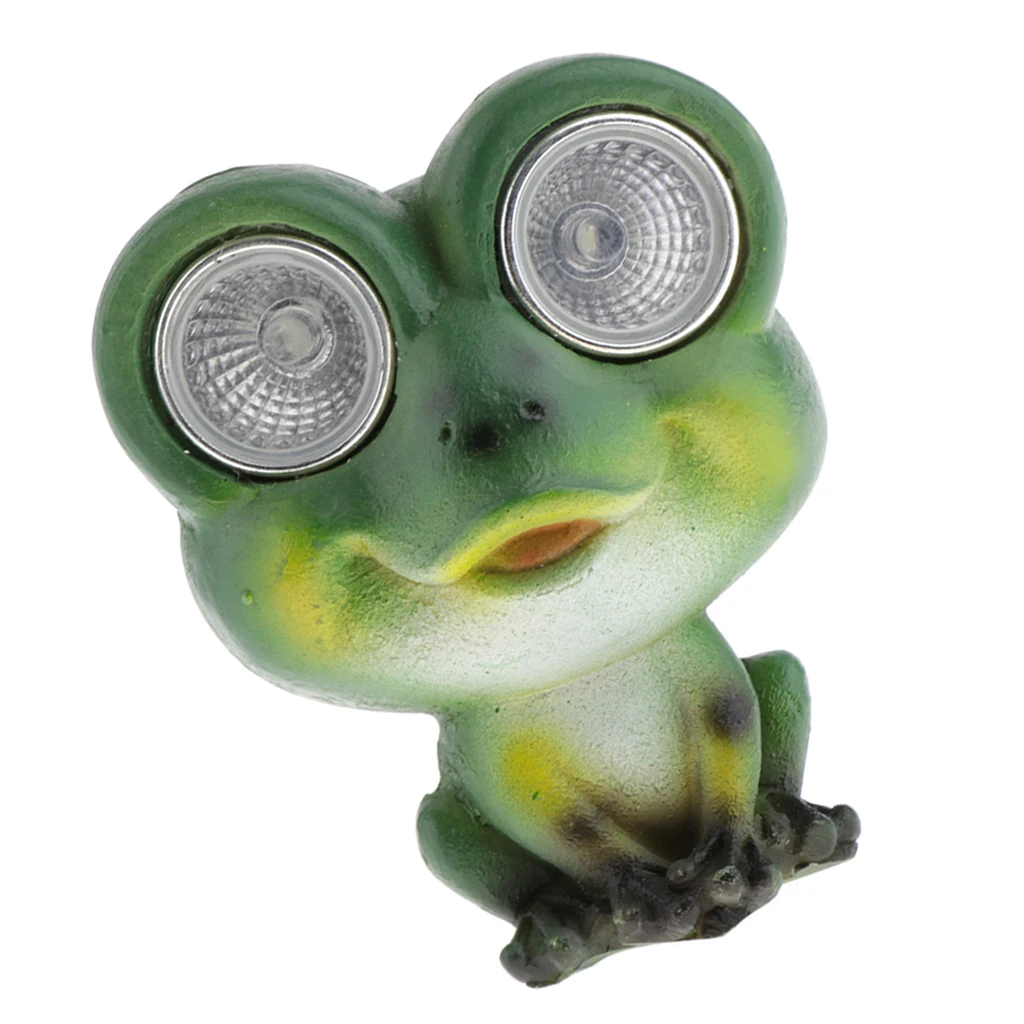 Solar Powered Garden Lights Frog Shaped Statue Lantern LED Path Light Lamp