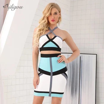 Ailigou2020 New Women'S Two-Piece Shoulder Strap Mini Dress Celebrity Party Sexy Bodycon Geometric Strapless Strapless Dress
Ailigou2020 New Women'S Two-Piece Shoulder Strap Mini Dress Celebrity Party Sexy Bodycon Geometric Strapless Strapless Dress