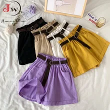 FAKUNTN 2021 Summer Elegant High Waist Shorts Women Casual Solid Wide Leg Loose Cotton Short Pants With Belt Korean Sweet Girls
FAKUNTN 2021 Summer Elegant High Waist Shorts Women Casual Solid Wide Leg Loose Cotton Short Pants With Belt Korean Sweet Girls