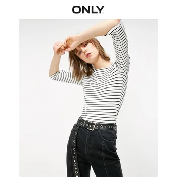 ONLY Women's Skinny Square-cut Collar Striped 3/4 Sleeves Knitted T-shirt | 119130503
ONLY Women's Skinny Square-cut Collar Striped 3/4 Sleeves Knitted T-shirt | 119130503