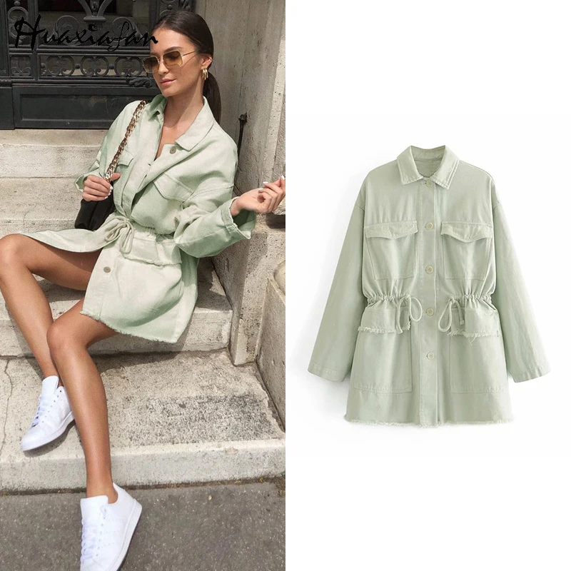Huaxifan Woman Dress V Neck Wasit Drawstring With Pockets Denim Dress Single Breasted Long Sleeve Mini Dress Vestido De Mujer
Huaxifan Woman Dress V Neck Wasit Drawstring With Pockets Denim Dress Single Breasted Long Sleeve Mini Dress Vestido De Mujer