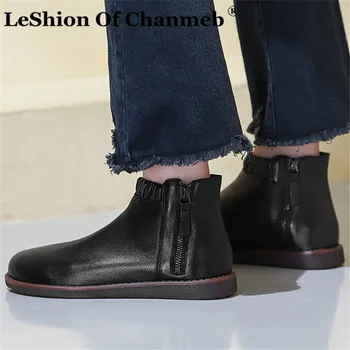 Women Soft Genuine Leather Boots Woman Retro Style Zipper Round Toe Elderly Comfort Flat Short Booties Female Moccasins Footwear
Women Soft Genuine Leather Boots Woman Retro Style Zipper Round Toe Elderly Comfort Flat Short Booties Female Moccasins Footwear