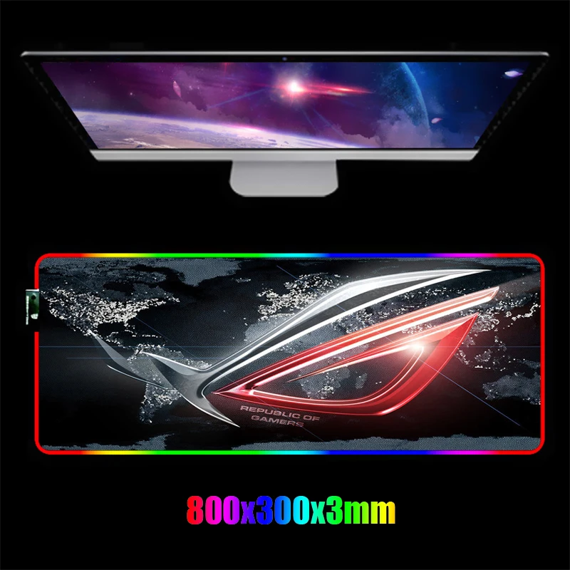 Пользовательский большой игровой коврик для мыши ASUS RGB геймерский резиновый с