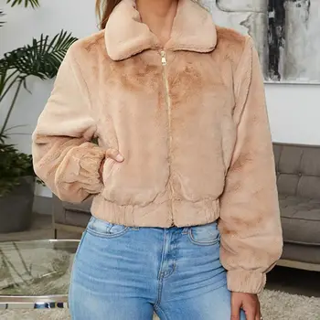 Womens Winter Coat Casual Lapel Collar Thicken Fluffy Zipper Up Warm Outwear Solid Color Slim Short Cropped Jacket with Pockets
Womens Winter Coat Casual Lapel Collar Thicken Fluffy Zipper Up Warm Outwear Solid Color Slim Short Cropped Jacket with Pockets
