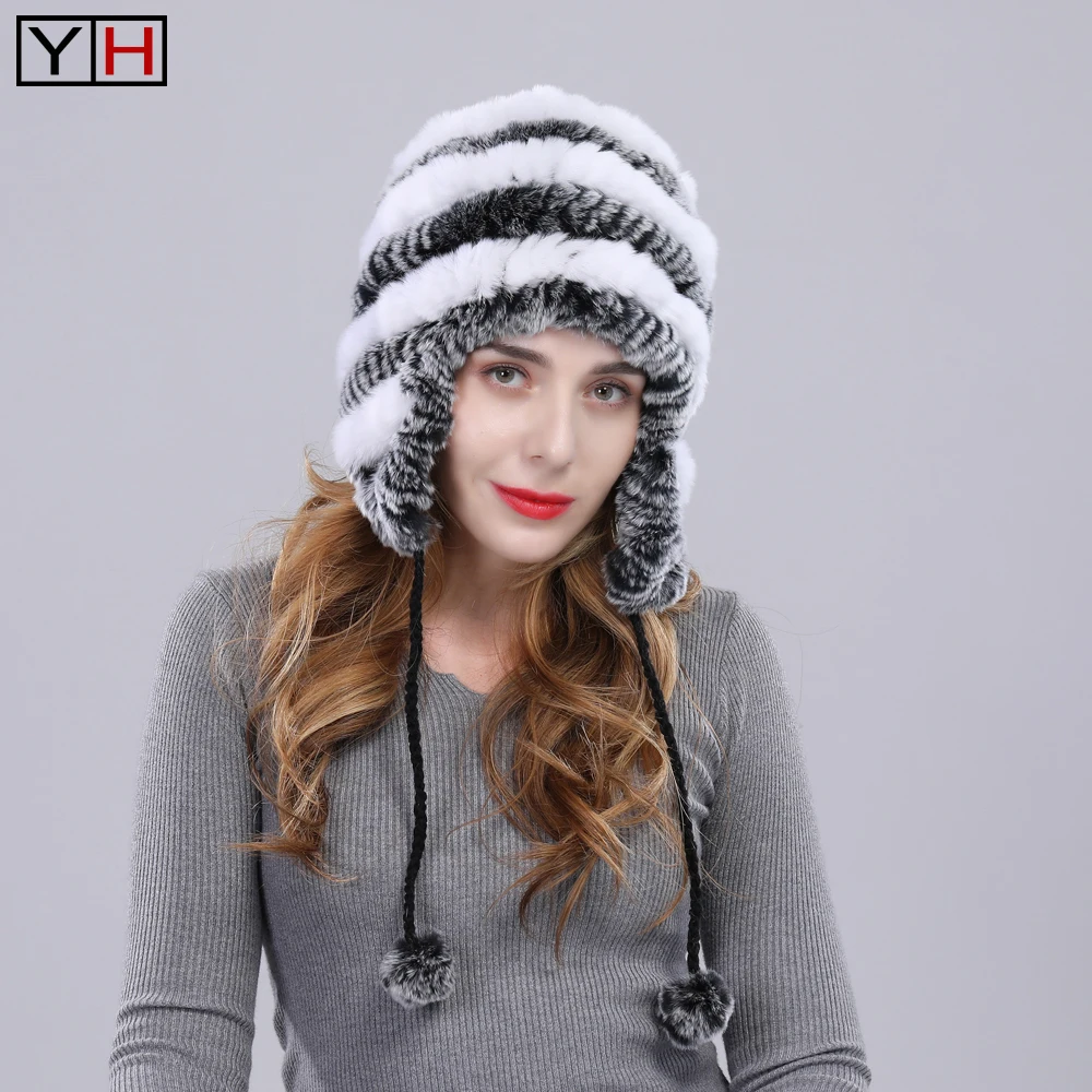 Russian Lady Warm Genuine Rex Rabbit Fur Hat Winter Knit High quality rabbit Fur Warm Earmuffs hat 100% Natural Fur Beanies Cap
Russian Lady Warm Genuine Rex Rabbit Fur Hat Winter Knit High quality rabbit Fur Warm Earmuffs hat 100% Natural Fur Beanies Cap