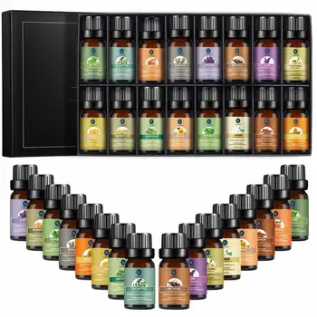 

LAGUNAMOON Premium Top 16 Natural Essential Oils Aromatherapy Set Diffuser Burner Fragrances 10ml Lavender Ylang Jasmine