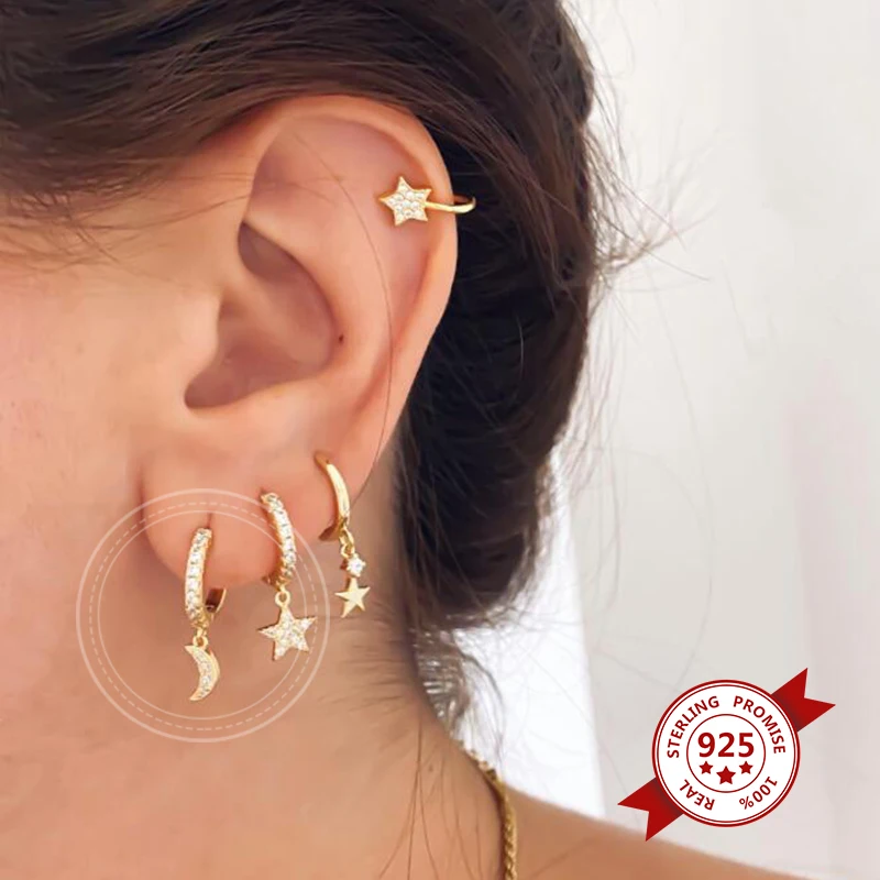 Simple Gold Silver color Small Hoop Earrings for Women Minimalist 925 Sterling Silver Moon Hoop EarringsFashion Jewelry
Simple Gold Silver color Small Hoop Earrings for Women Minimalist 925 Sterling Silver Moon Hoop EarringsFashion Jewelry