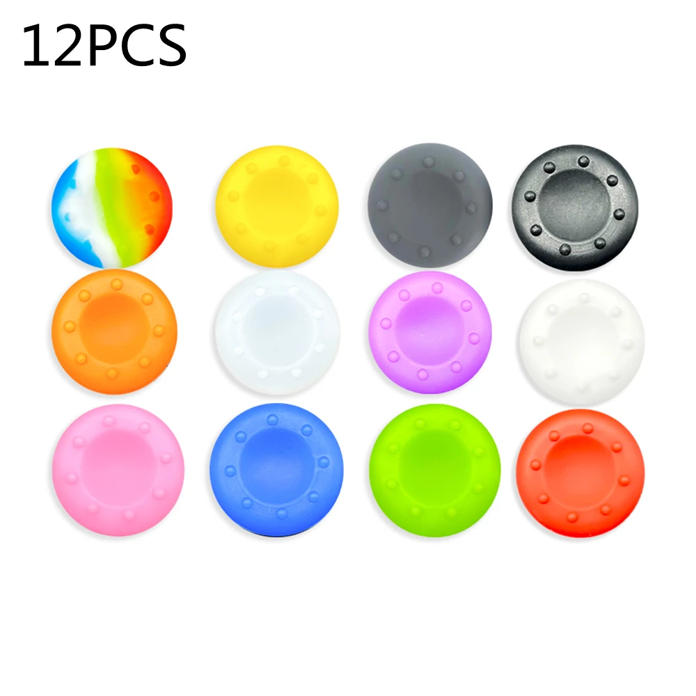 

12PCS Thumb Stick Grips Caps For PS5 PS4 Pro Slim Silicone Analog Thumbstick Grips Cover For Xbox PS3 PS4 Accessories