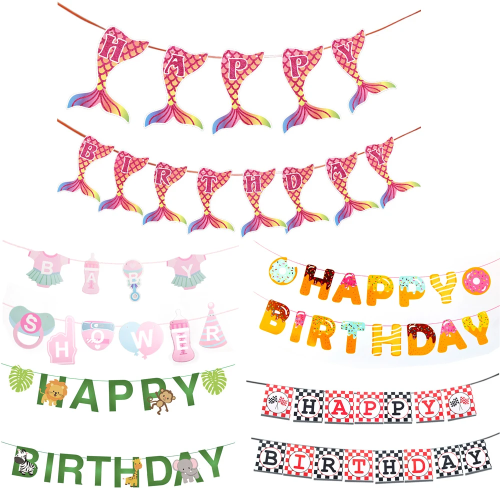 Paper Bunting Garland Banners Mermaid Flags Happy Birthday Banner For Boy Girl Baby Shower Decoration Wedding Birthday Party
Paper Bunting Garland Banners Mermaid Flags Happy Birthday Banner For Boy Girl Baby Shower Decoration Wedding Birthday Party