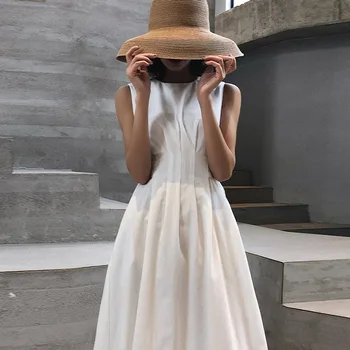 Summer Sleeveless Pockets Women's Midi Dress Button Pleated Tunic A-line Female Dresses 2020 New Casual Ladies Tank Sundress
Summer Sleeveless Pockets Women's Midi Dress Button Pleated Tunic A-line Female Dresses 2020 New Casual Ladies Tank Sundress