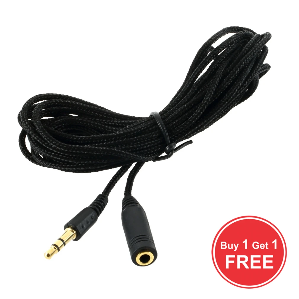 

Buy 1 get 1 free Brand New 10ft 3.5mm Headphone Stereo Female to Male Extension Cable Cord For Mp4 3 Extension Cords Hot Selling