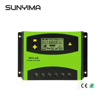 SUNYIMA 60A 12V/24V LCD Solar Charge Controller 20A 30A 40A 50A Auto Regulator for Solar Panels controller Current Display
