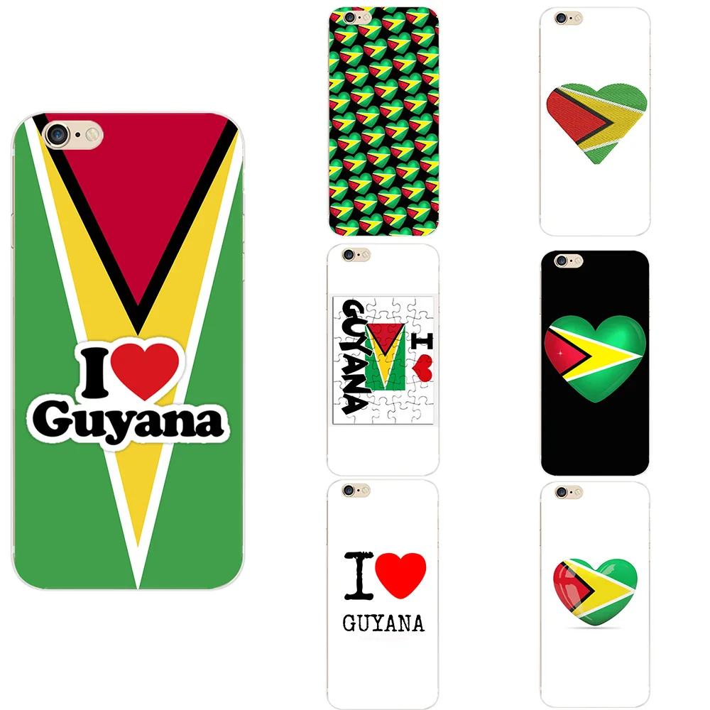 Фото Уникальный дизайн я люблю Гайану национальный флаг сердце тема ТПУ чехол для