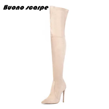 Buonoscarpe 2019 Winter New Suede Pointed Sexy Stilettos Plus Velvet Warm Elastic Slimming Over The Knee Long Boots Women Boots
Buonoscarpe 2019 Winter New Suede Pointed Sexy Stilettos Plus Velvet Warm Elastic Slimming Over The Knee Long Boots Women Boots