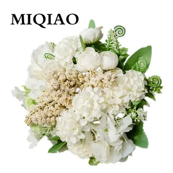

MIQIAO Artificial Hand Tied Bouquet Nordic Rose Lavender Imitation Flower For Weddings Party Hotel Restaurant Courtyard Accessor