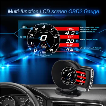 Multifunctional LCD Screen Car OBD2 Gauge Head-up LCD Display HUD Digital Diagnostic Tool Speedometer Temperature Display
Multifunctional LCD Screen Car OBD2 Gauge Head-up LCD Display HUD Digital Diagnostic Tool Speedometer Temperature Display