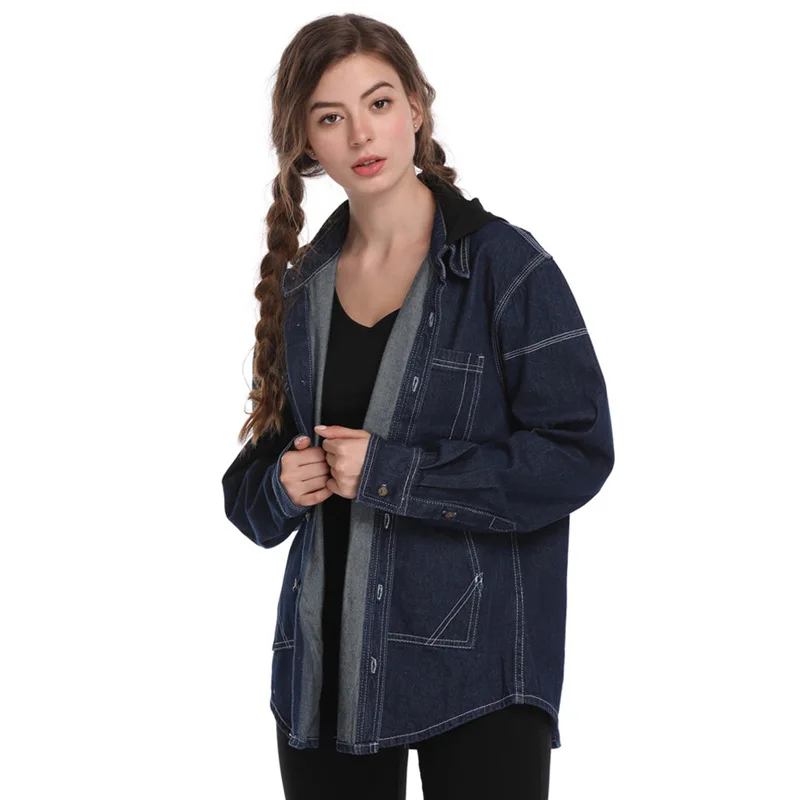 2019 Autumn And Winter New Style Harajuku BF Style Straight-Cut Loose-Fit Long Sleeve Jeans Coat Women's Versatile Tops Fashion
2019 Autumn And Winter New Style Harajuku BF Style Straight-Cut Loose-Fit Long Sleeve Jeans Coat Women's Versatile Tops Fashion