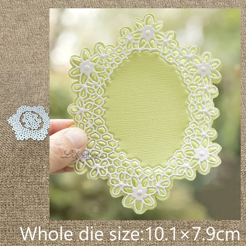 

XLDesign Craft Metal Cutting Die cut dies 2pcs flower oval frame decoration scrapbook Album Paper Card Craft Embossing die cuts