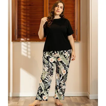Plus Size Pajamas for Women Summer Pyjama Femme Loose Pajamas Big Size Short Sleeve Pijamas Women Home Clothes 
Plus Size Pajamas for Women Summer Pyjama Femme Loose Pajamas Big Size Short Sleeve Pijamas Women Home Clothes