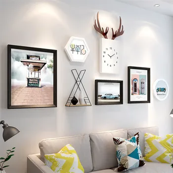 Home Decorations 5pcs Picture Frames+Shelf+Reideer Clock Art Creative Combination Photo Frame Set Wall Photo Frames for Picture
Home Decorations 5pcs Picture Frames+Shelf+Reideer Clock Art Creative Combination Photo Frame Set Wall Photo Frames for Picture