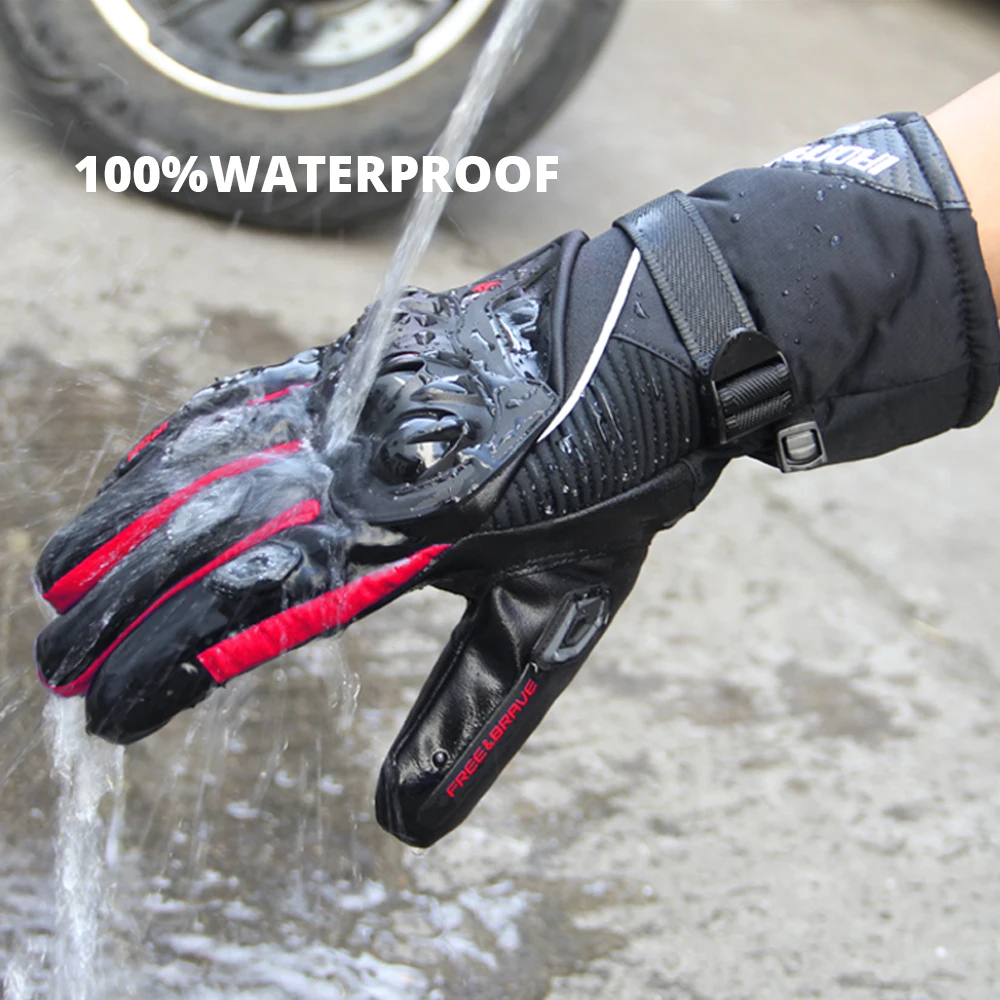 Мужские мотоциклетные перчатки 100% водонепроницаемые ветрозащитные зимние для