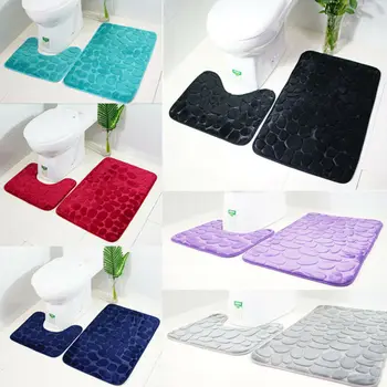 2pcs Set Bath Mats 3D Cobblestone Bathroom Anti-slip Carpet Mat Toilet Rug Bath Flannel Toilet Seat Cover Suit
2pcs Set Bath Mats 3D Cobblestone Bathroom Anti-slip Carpet Mat Toilet Rug Bath Flannel Toilet Seat Cover Suit