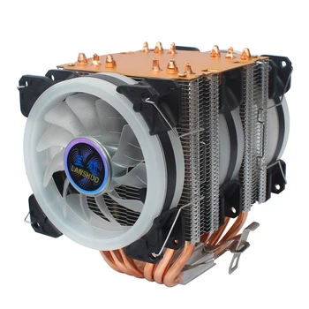 LANSHUO 6 Copper Tube CPU Radiator Mute Color Lamp CPU Fan 1366 Desktop Computer Universal (3-Wire 3 Fan Aurora Colorful Lamp)
LANSHUO 6 Copper Tube CPU Radiator Mute Color Lamp CPU Fan 1366 Desktop Computer Universal (3-Wire 3 Fan Aurora Colorful Lamp)