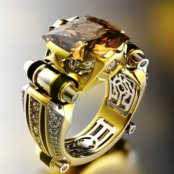 New Creative Geometric Domineering Champagne Zircon Rings Luxury Yellow Gold Color Black Crystal Wedding Rings for man and woman
New Creative Geometric Domineering Champagne Zircon Rings Luxury Yellow Gold Color Black Crystal Wedding Rings for man and woman