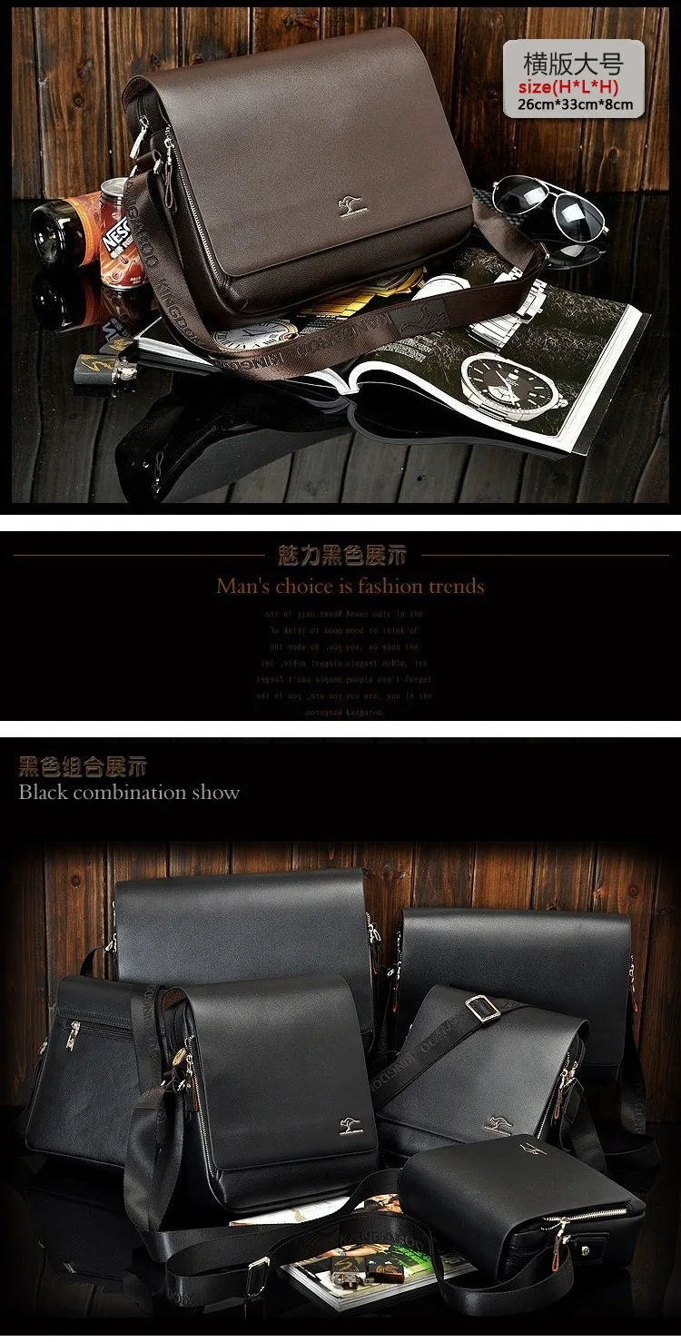 Men’s Shoulder Briefcase Pu Leather Bag