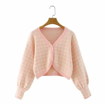 SONDR Plaid Long Sleeve Coat Short Cardigans Short Sweater Women Tops Covered Button Casual Female Knit Cardigans Sweater Jac
SONDR Plaid Long Sleeve Coat Short Cardigans Short Sweater Women Tops Covered Button Casual Female Knit Cardigans Sweater Jac
