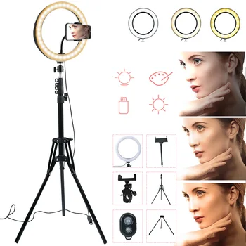 10 inch Selfie LED Ring Light Portable Foldable Round Base Dimmable Photography Phone Stand Telescopic Fill Light for Youtube
10 inch Selfie LED Ring Light Portable Foldable Round Base Dimmable Photography Phone Stand Telescopic Fill Light for Youtube