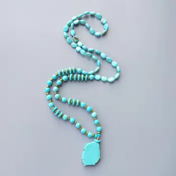 Lii Ji Blue Turquoise Howlite Gold Color Hematite Multi Shape Beads Pendant Long Sweater Necklace 32inch/82cm 
Lii Ji Blue Turquoise Howlite Gold Color Hematite Multi Shape Beads Pendant Long Sweater Necklace 32inch/82cm