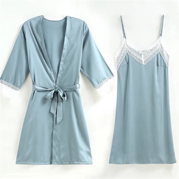 Sexy pajamas two-piece female suspenders nightdress summer thin nightgown lace temptation bathrobe hot sale 2020 new arrival
Sexy pajamas two-piece female suspenders nightdress summer thin nightgown lace temptation bathrobe hot sale 2020 new arrival