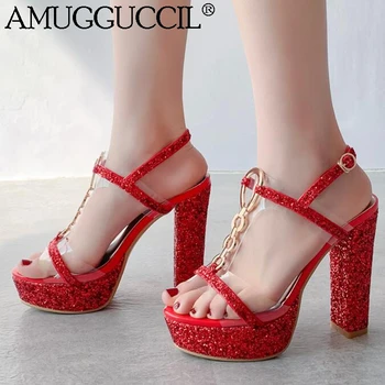 2020 New Plus Big Size 31-46 Red Gold Silver Buckle Fashion Sexy High Heel Summer Party Female Ladies Women Sandals L1289
2020 New Plus Big Size 31-46 Red Gold Silver Buckle Fashion Sexy High Heel Summer Party Female Ladies Women Sandals L1289